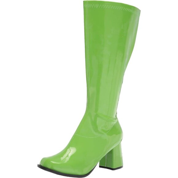 ⚡Women's Green Gogo Pull Up Boot Stacked Heel Inner Zipper Retro Knee High Boot - Picture 1 of 8